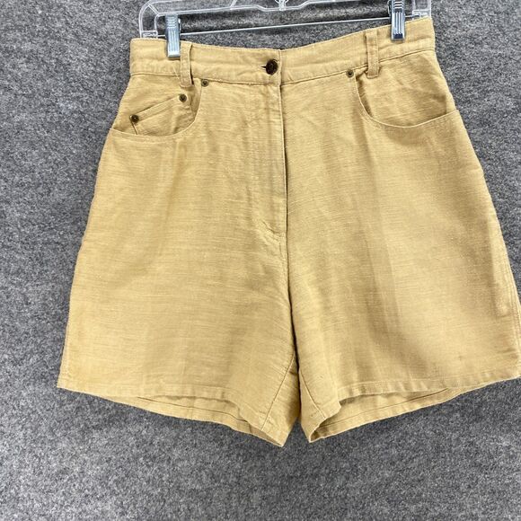 RedRover Shorts Women 11 Brown Bemuda High Rise Flat Front Cotton Pockets Casual - Picture 4 of 9